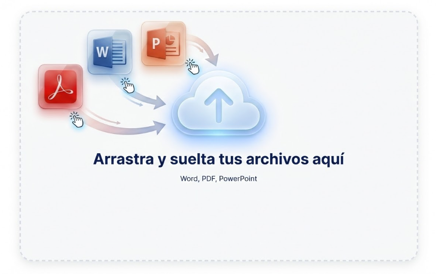 Arrastra y suelta tus archivos aquí
